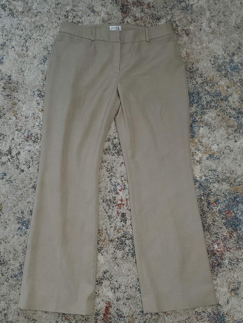 Tahari Women's Khaki Straight-Leg Trousers